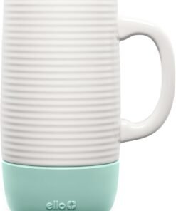 Ceramic Travel Mug with Handle and Slider Lid