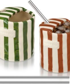 2 Ceramic Coffee Mugs with Sip Holes