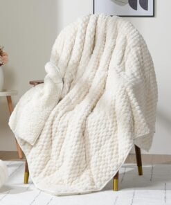 Fleece Weighted Blanket for Adults White