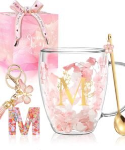Personalized Women's Flower Glass Coffee Mug Gift