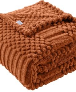 Cozy Soft Rust Fleece Throw Blanket
