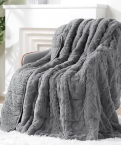 Heavy Soft Sherpa Weighted Blanket for Adults