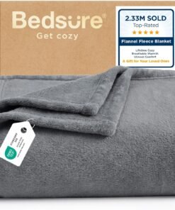 Soft Fleece Throw Blanket Grey for Couch